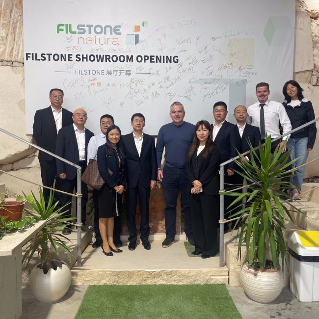 delegação de Sichuan em visita técnica à Filstone — exportação de calcário